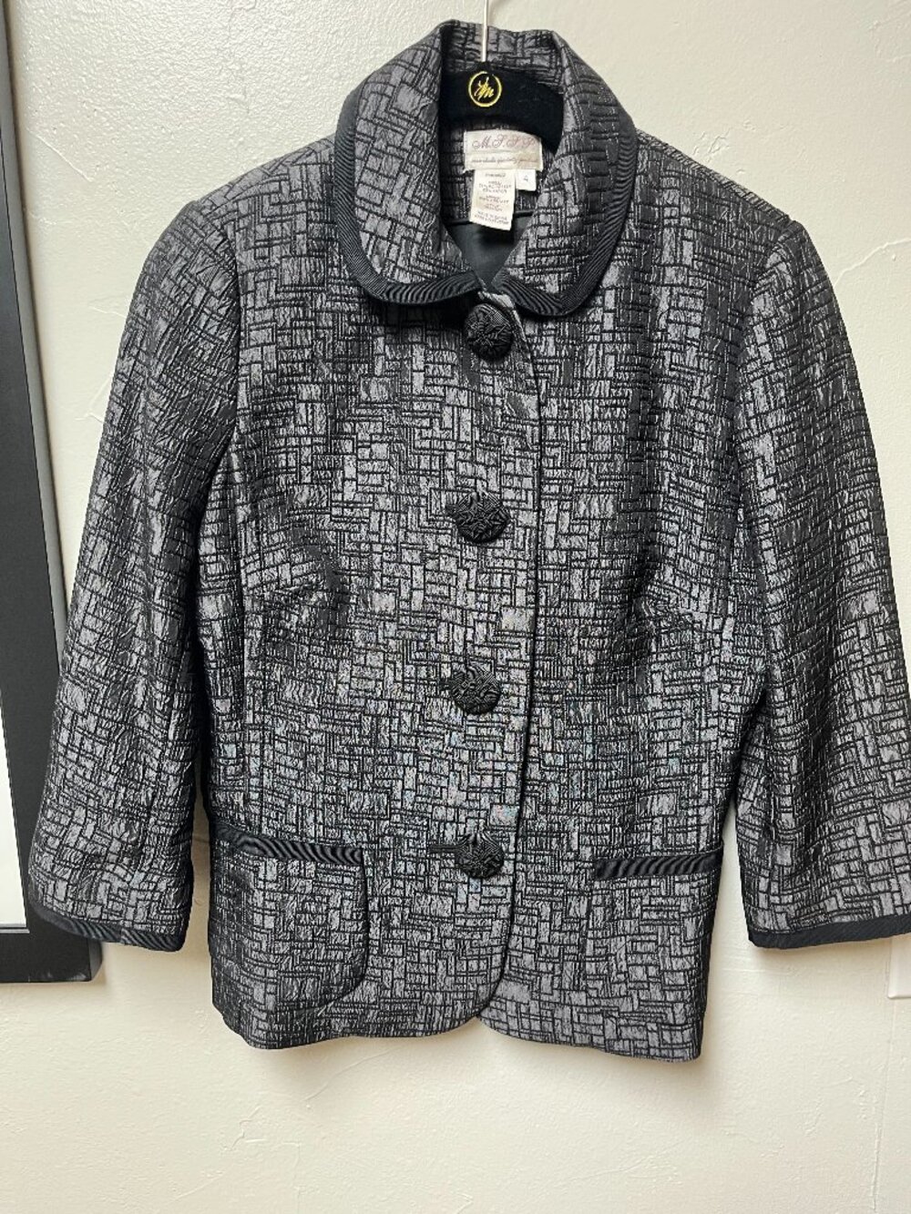 Gray and black textured jacket by MSS&P